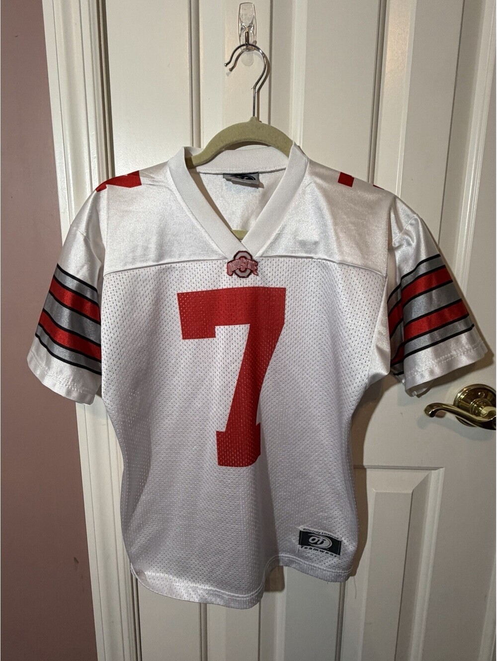 Ohio State Buckeyes #7 Football Jersey YOUTH Large White OT Sports